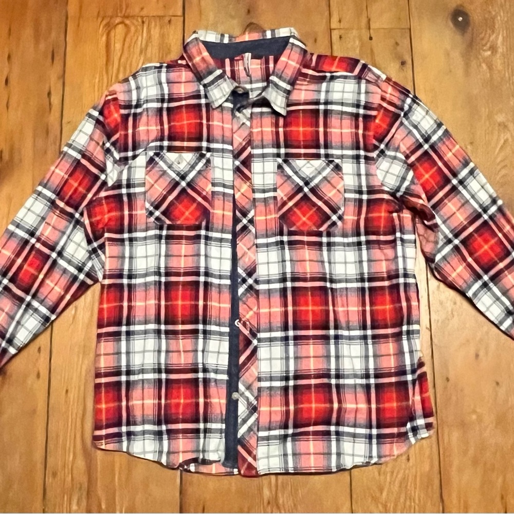 Hanna Andersson Men's XLarge Red and Yellow Plaid Button Down Shirt
